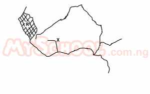 The river marked X is